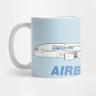 Airbus A380 Illustration Mug